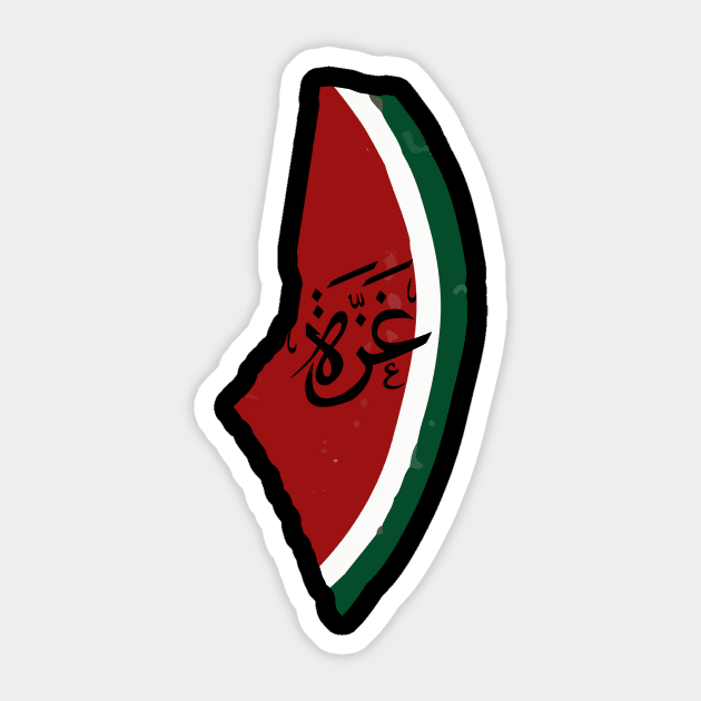 Palestine Flag Watermelon Peace Sticker by trendcrafters